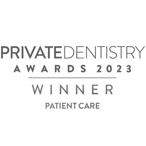 Private Dentistry Awards 2023 winner badge for patient care